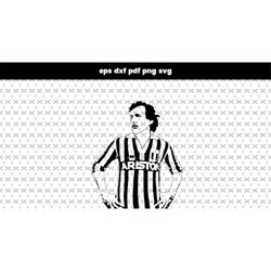 Michel Platini decal, funny Platini, poster art files for laser cut, DXF CNC, wood carving, stickers for phone case SVG