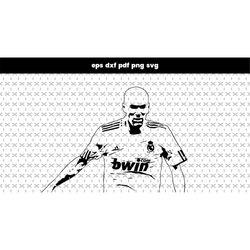 Zinedine Zidane SVG files for laser cut, DXF, PDF pattern vector file, for laptop stickers, for phone case, files for cr