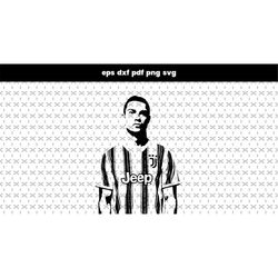Christiano Ronaldo SVG files for laser cut, DXF, PDF pattern vector file, for laptop stickers, for phone case, files for