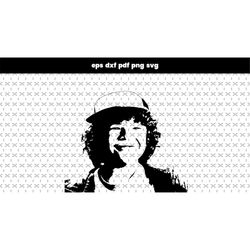Dustin Stranger Things SVG files for laser cut, DXF, PDF pattern vector file, for laptop stickers, for phone case, files