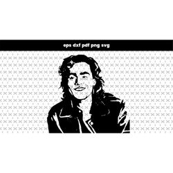 Billy Hargrove Stranger Things SVG files for laser cut, DXF, PDF pattern vector file, for laptop stickers, for phone cas