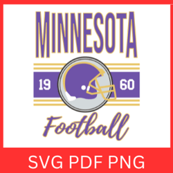 Minnesota Football Retro Svg | Football Team Template | Football Team Shirts | Retro Football Design | Cricut Cut File