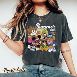 Comfort Colors Vintage Disney Summer Vibe Shirt, Mickey and Friends Shirt, Disney Epcot Shirt, Disneyworld Shirts, Disne