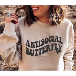 Antisocial Butterfly SVG PNG, Introvert Svg, Not Today Svg, Funny Mom Svg, Sarcastic Svg, Tired Svg, Moody Svg, Anti Soc