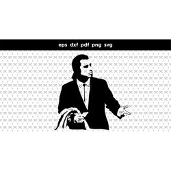 Pulp fiction SVG files for laser cut, DXF, PDF pattern vector file, for laptop stickers, for phone case, files for cricu