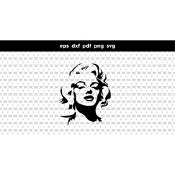 Marilyn Monroe files for cricut, SVG files for laser cut, DXF, PDF, vector file, Stencil, Print, Sign, Vinyl , png, Stic