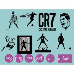Cristiano Ronaldo Svg, Cr7 Svg, Cut File, silhouette, goat, ronaldo png, 7 svg