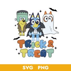 Bluey and Friends Trick Or Treat Svg, Bluey Halloween Svg, Png, BB18072351