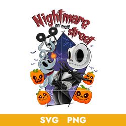 Jack Skellington Nightmare On Main Street Svg, Disney Nightmare Svg, Png, BB18072359
