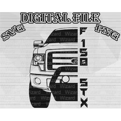 2009 Ford F-150 STX front SVG Pick up Truck PNG svg, cut file, drawing ,Illustration, raptor Vector, ford ranger raptor
