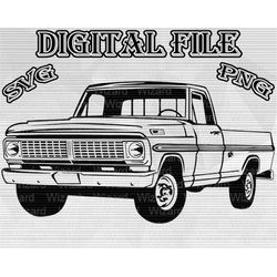 1962 Ford Ranger F100 Truck Classic American PNG SVG, cut file, drawing ,Illustration, f150 Vector, ford ranger f10 1960