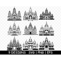 Hindu Temple Spiritual Worship, God, Church, Religion, PNG, SVG, EPS, Cricut-Silhouette- Printables-Engrave-Stencil-Stic