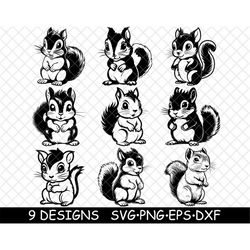 Cute Baby Squirrel Cub Adorable Pup Face Mammal Wildlife Kit Tree SVG,DXF,Eps,PNG,Cricut,Silhouette,Cut,Laser,Stencil,St