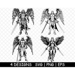 Archangel Warrior | Angel Sacred Divine Protector | SVG-PNG-EPS |Cut-Cricut-Sticker-Clipart-Laser-Engrave-Decal-Stencil-