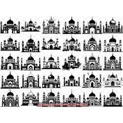 Muslim Islamic Temple Mosque | Shia, Sunni Religion| PNG, SVG,  Dxf. Cricut, Silhouette, Printables, Engrave, Stencil, S