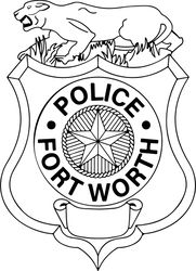 FORT WORTH , TEXAS POLICE BADGE VECTOR LINE ART FILE  for laser engraving, cnc router, cutting file