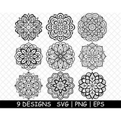 Mandala Design Circle Symmetry Intricate Artwork Geometric Zen PNG,SVG,Eps,Cricut,Silhouette,Cut,Laser,Stencil,Sticker,D
