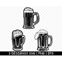 Beer Mug Pint Glass Ale Lager Pub Brew Cold Foam Cheers PNG,SVG,EPS-Cricut-Silhouette-Cut-Laser-Stencil-Sticker,Decal,3s