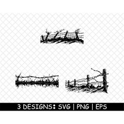 Barbed Wire Razor Prison Fence Barrier Perimeter Army ,PNG,SVG,EPS,Cricut,Silhouette,Cut,Engrave,Stencil,Sticker,Decal,3