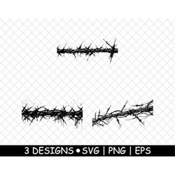 Barbed Wire Razor Prison Fence Barrier Perimeter Army ,PNG,SVG,EPS,Cricut,Silhouette,Cut,Engrave,Stencil,Sticker,Decal,3