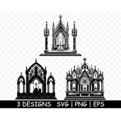 Altar Sacrament Gothic Pulpit Religious Worship Prayer PNG,SVG,EPS,Cricut,Silhouette,Cut,Engrave,Stencil,Sticker,Decal,3