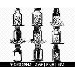 medicine bottle capsule drug pill storage tablet liquid png,svg,eps,cricut,silhouette,cut,engrave,stencil,sticker,decal,