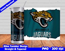 Jaguars Tumbler Wrap Design PNG, 20oz Skinny Tumbler Sublimation Template, Jaguars Tumbler Straight and Tapered Design,