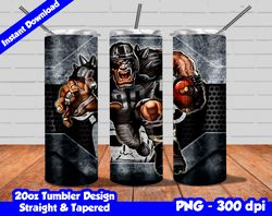 Raiders Tumbler Design PNG, 20oz Skinny Tumbler Sublimation Template, Raiders Tumbler Straight and Tapered Design,