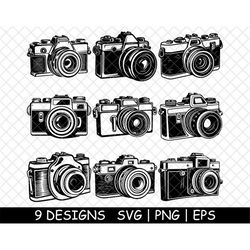 Vintage Antique Camera Retro Film Classic Slr Analog PNG,SVG,EPS,Cricut,Silhouette,Cut,Engrave,Stencil,Sticker,Decal,Vec