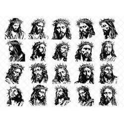 20 Jesus Christ Crown of Thorns | Passion of Christ| PNG, EPS, SVG, Dxf| Cricut, Silhouette, Sublimation, Decals, Engrav