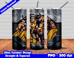 Vikings Tumbler Design PNG, 20oz Skinny Tumbler Sublimation Template, Vikings Tumbler Straight and Tapered Design,