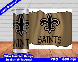 Saints Tumbler Design PNG, 20oz Skinny Tumbler Sublimation Template, Saints Tumbler Straight and Tapered Design,