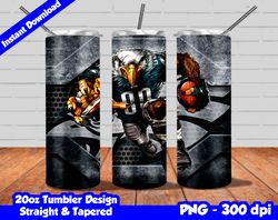 Eagles Tumbler Design PNG, 20oz Skinny Tumbler Sublimation Template, Eagles Tumbler Straight and Tapered Design,