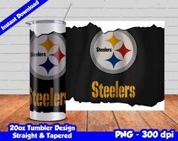 Steelers Tumbler Design PNG, 20oz Skinny Tumbler Sublimation Template, Steelers Tumbler Straight and Tapered Design,
