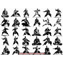 Monks Martial Arts Karate Form | Chinese Monk | PNG, EPS, SVG, Dxf | Cricut, Silhouette, Engrave, Decals, Cut File, Sten
