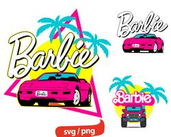 barbie car svg, barbie girl pink car svg, retro car pink convertible svg, barbie convertible png