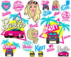 barbie car bundle svg, barbie svg, png, barbie car svg, png, barbie car pink svg, png