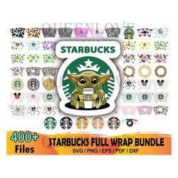 400 Starbucks Full Wrap Bundle Svg, Starbucks Svg, Starbuck Logo Svg