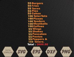 55 Burgers 55 Shakes 55 Fries Think You Should Leave Funny Svg, Eps, Png, Dxf, Digital Download