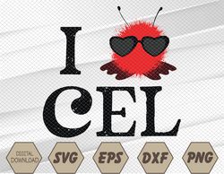 I Love CEL V-Neck Svg, Eps, Png, Dxf, Digital Download