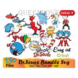 12 Dr Seuss Bundle Svg, Dr Seuss Svg, Cat In The Hat Svg