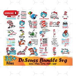 32 Dr Seuss Bundle Svg, Cat In The Hat Svg, Dr Seuss Svg