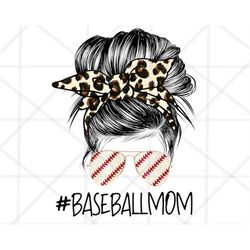 Leopard Baseball mom Png, Baseball Mama Png, Baseball messy bun png, Baseball Sublimation Design, Sports Png, Retro Chee