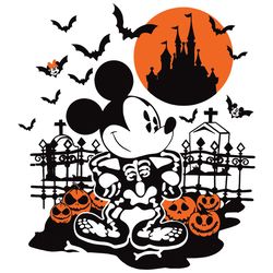 Vintage Mickey Mouse Halloween SVG Disney Skeleton SVG File