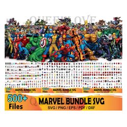 500 Marvel Bundle Svg, Marvel Svg, Iron Man Svg