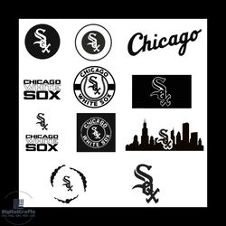 Chicago White Sox Logo Bundle File Svg, Sport Svg, Sport Logo Svg, Baseball Svg, Baseball Lover Svg, Chicago White Sox S