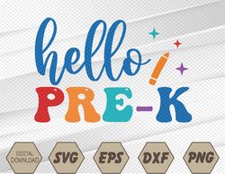 Pre-K Vibes Team Retro First Day of School Svg, Eps, Png, Dxf, Digital Download