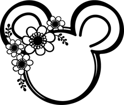 Mickey Mouse Flower Png Digital File, Disney Mickey Mouse Head Svg, Mickey & Minnie Mouse, Cut files for Cricut Png