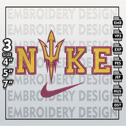 NCAA Embroidery Files, Nike Arizona State Sun Devils Embroidery Designs, Arizona State, Machine Embroidery Files