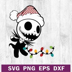 Jack skellington christmas light SVG PNG DXF cutting file, Nightmare before christmas SVG cut file cricut
